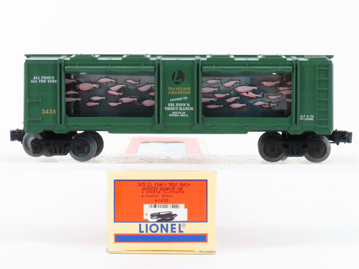 O Gauge 3-Rail Lionel 6-16742 Gil Finn&#39;s Trout Ranch Animated Aquarium Car #3435