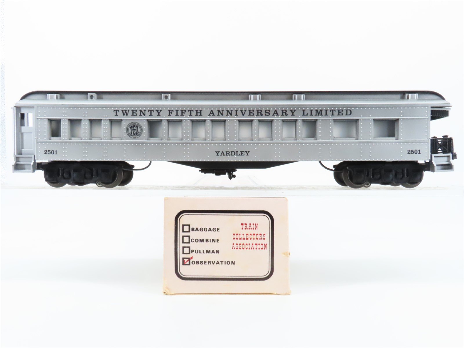 O Gauge 3-Rail Williams/Lionel TCA 25th Anniversary Observation Passenger #2501