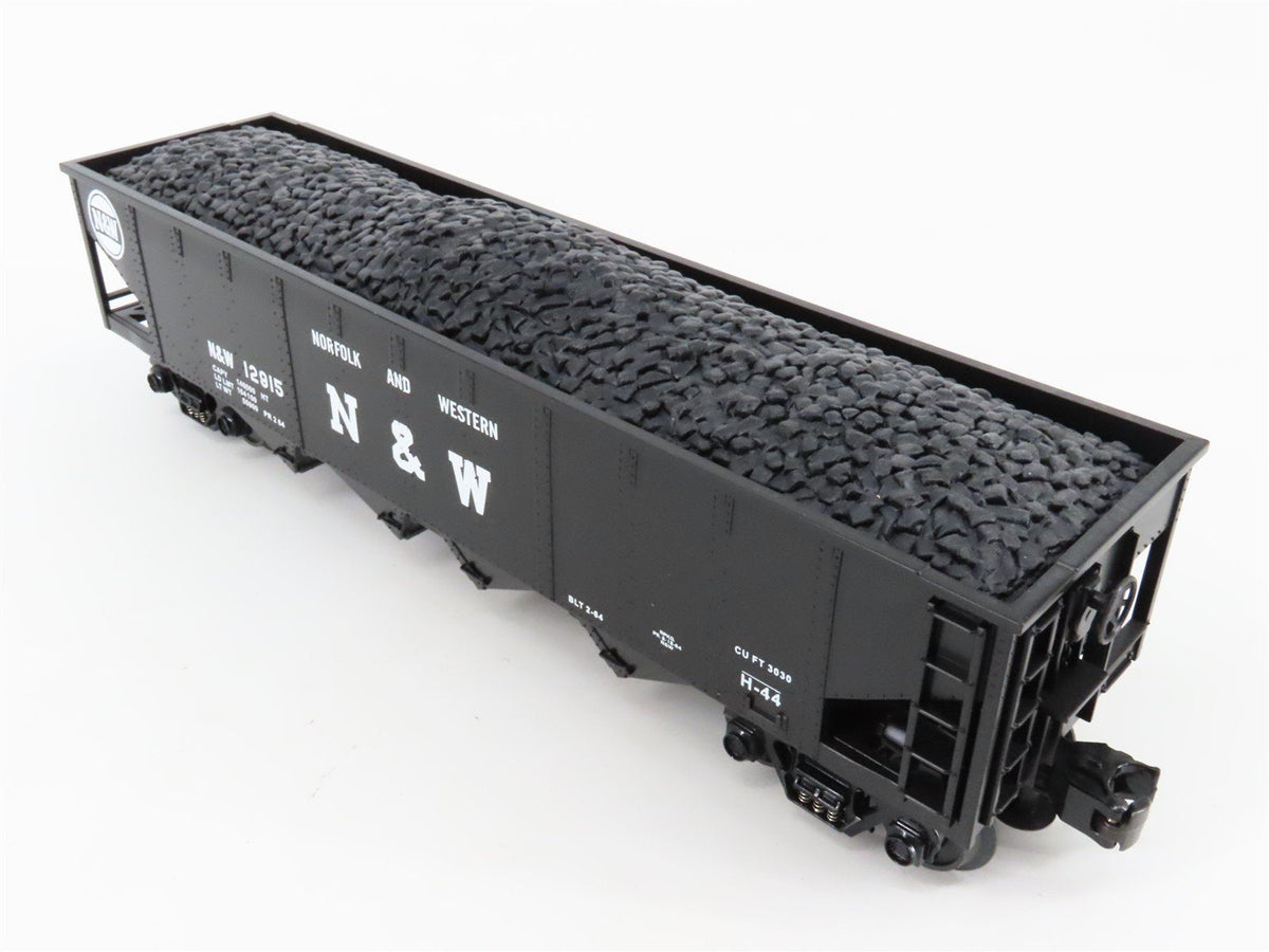 O Gauge 3-Rail MTH Rail King 30-7525 N&amp;W 4-Bay Hopper #12915 w/ Operating Load