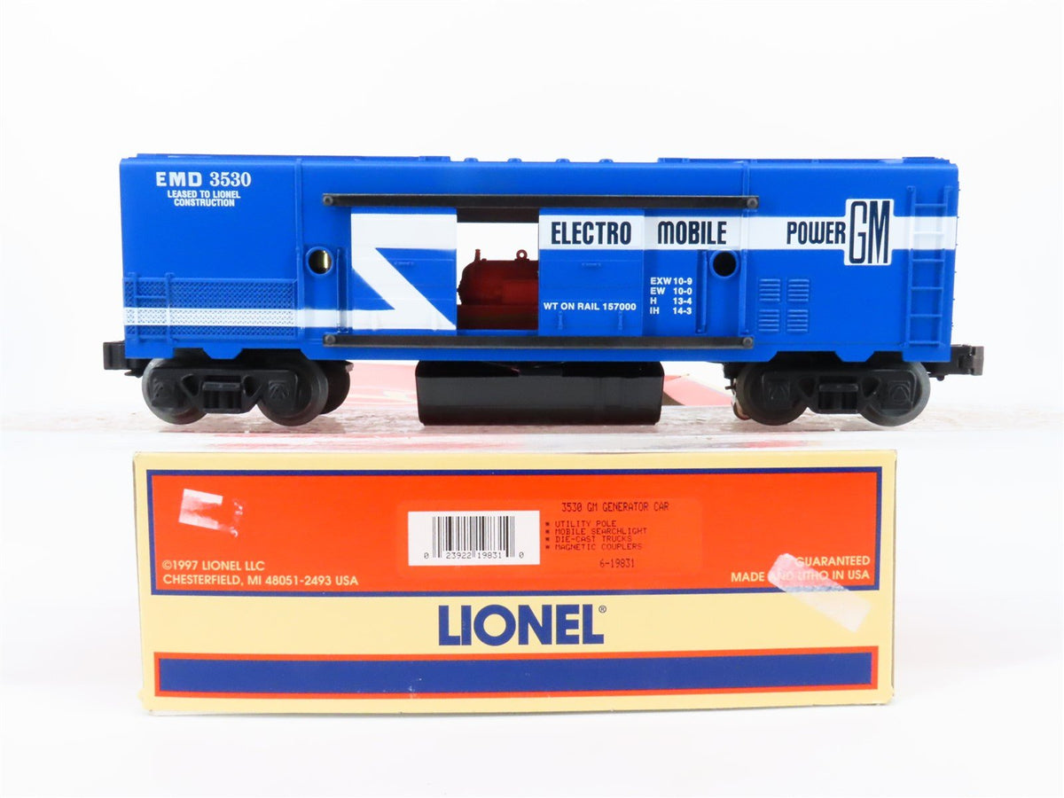 O Gauge 3-Rail Lionel 6-19831 GM Generator Car 3530 w/Searchlight &amp; Utility Pole