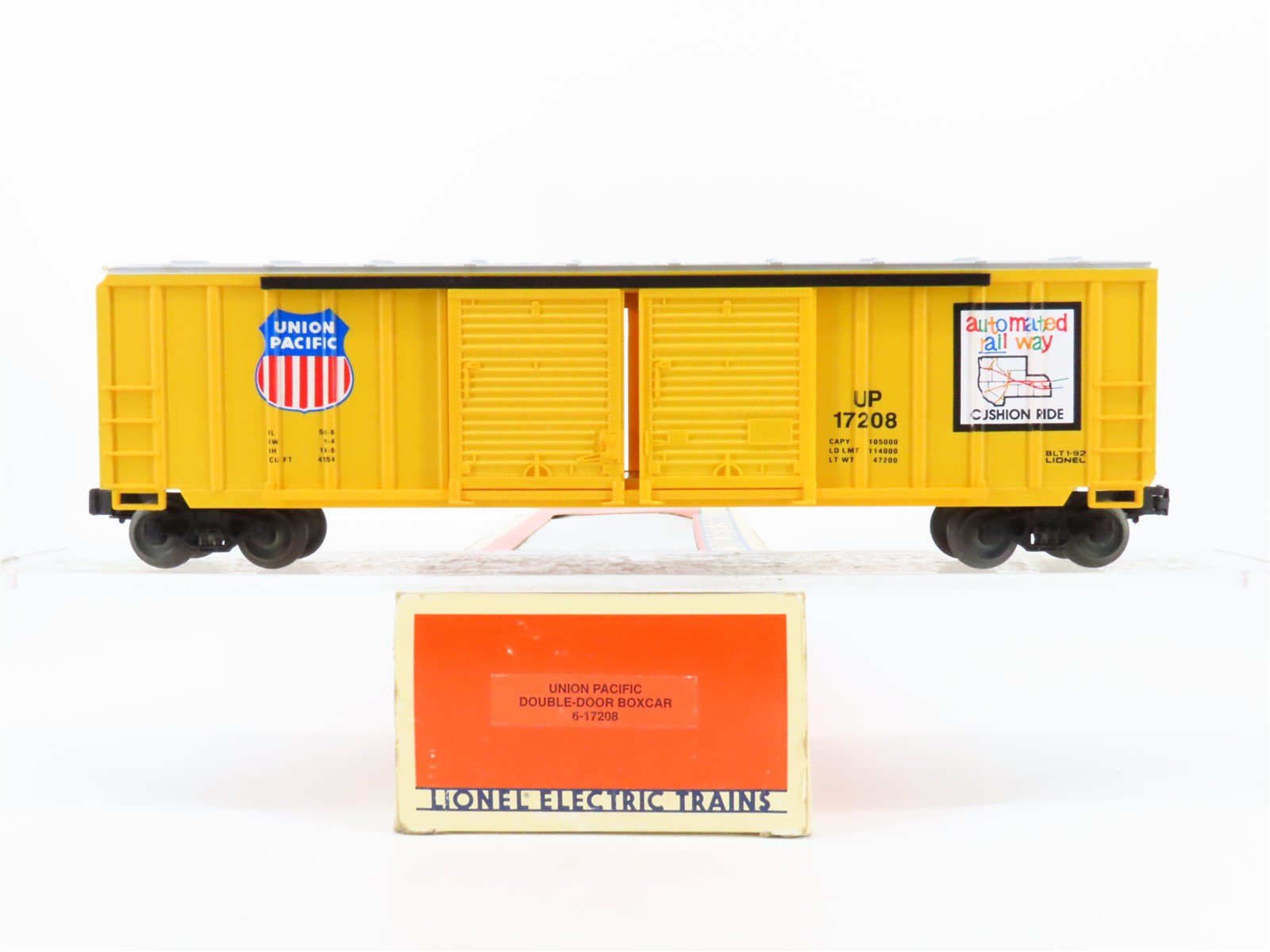 O Gauge 3-Rail Lionel #6-17208 UP Union Pacific "Automated Railway" Box Car