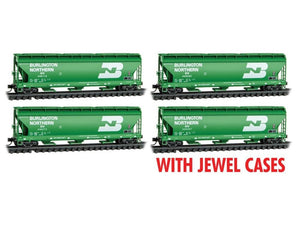 N Micro-Trains MTL 98300226 BN Burlington Northern 3-Bay Covered Hoppers 4-Pack