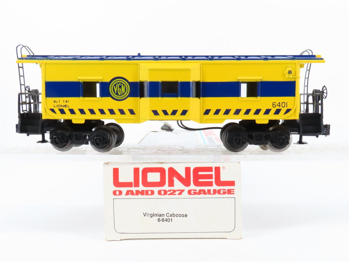 O/O27 Gauge 3-Rail Lionel #6-6401 VGN Virginian Lighted Bay Window Caboose #6401