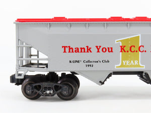 O/O27 Gauge 3-Rail K-Line #K90002 KCC K-Line Collectors Club 2-Bay Hopper #90002