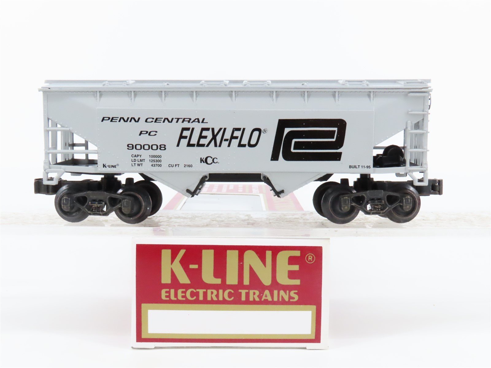 O/O27 Gauge 3-Rail K-Line #K90008 PC Penn Central Flexi-Flo 2-Bay Hopper #90008