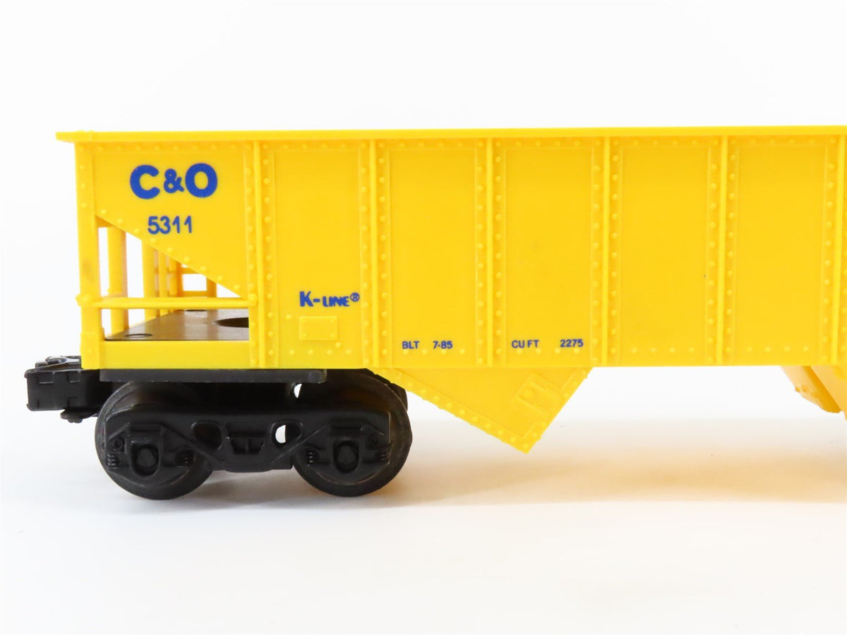 O/O27 Gauge 3-Rail K-Line #K-5311 C&amp;O Chessie System 2-Bay Open Hopper #5311