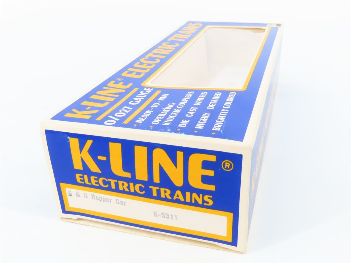 O/O27 Gauge 3-Rail K-Line #K-5311 C&amp;O Chessie System 2-Bay Open Hopper #5311