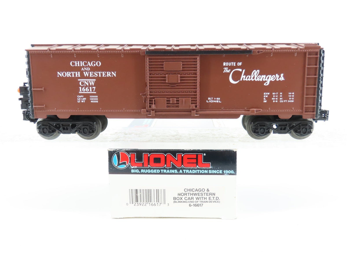 O Gauge 3-Rail Lionel 6-16617 CNW Chicago North Western Box Car #16617 w/ ETD