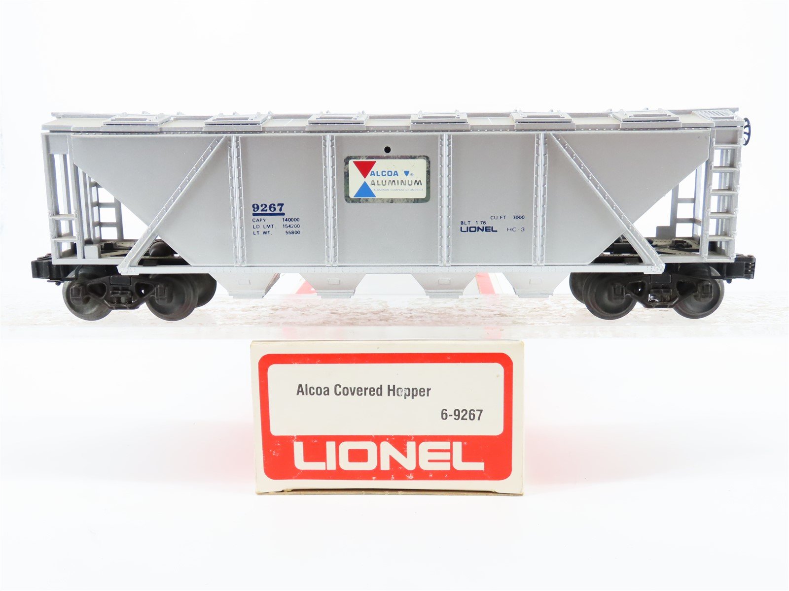 O Gauge 3-Rail Lionel 6-9267 Alcoa Aluminum Company Covered 4-Bay Hopper #9267