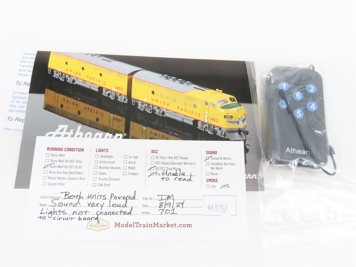 HO Athearn Genesis G25061 UP Union Pacific EMD F3 A/B Diesel Set w/ DCC &amp; Sound