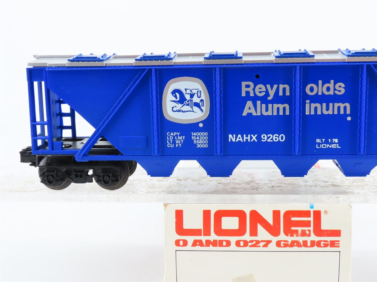 O Gauge 3-Rail Lionel 6-9260 NAHX Reynolds Aluminum 4-Bay Covered Hopper #9260