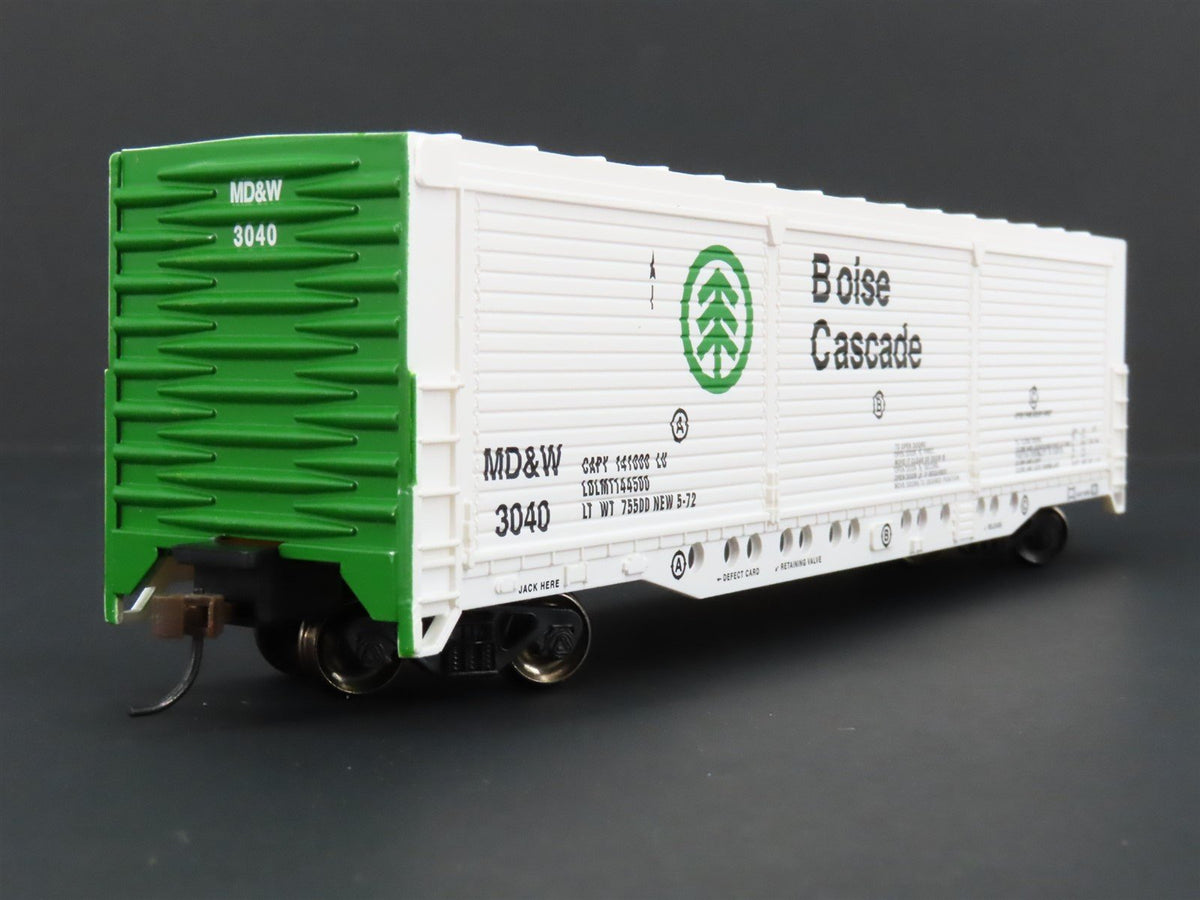 HO Scale Bachmann Silver #18139 MD&amp;W Boise Cascade Evans All Door Box Car #3040