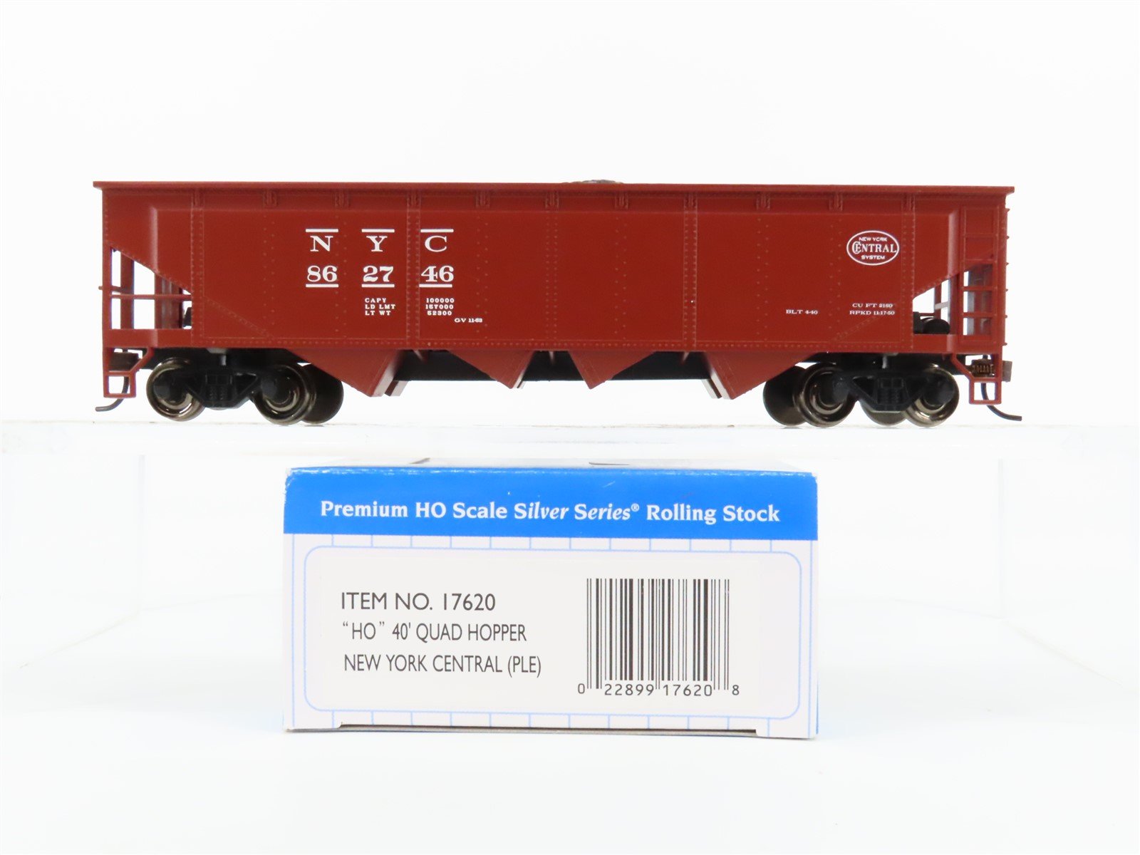 HO Scale Bachmann Silver 17620 NYC New York Central 4-Bay Hopper #862746 w/ Load