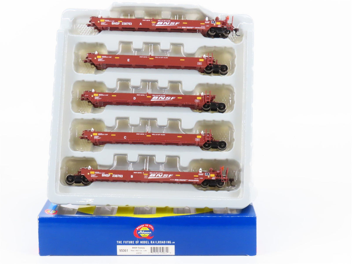 HO Scale Athearn 95061 BNSF Railway 5-Unit Maxi I Well Car #238763