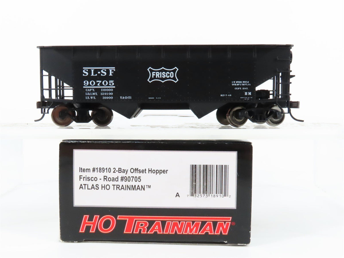 HO Scale Atlas Trainman 18910 SL-SF Frisco 2-Bay Offset Hopper #90705