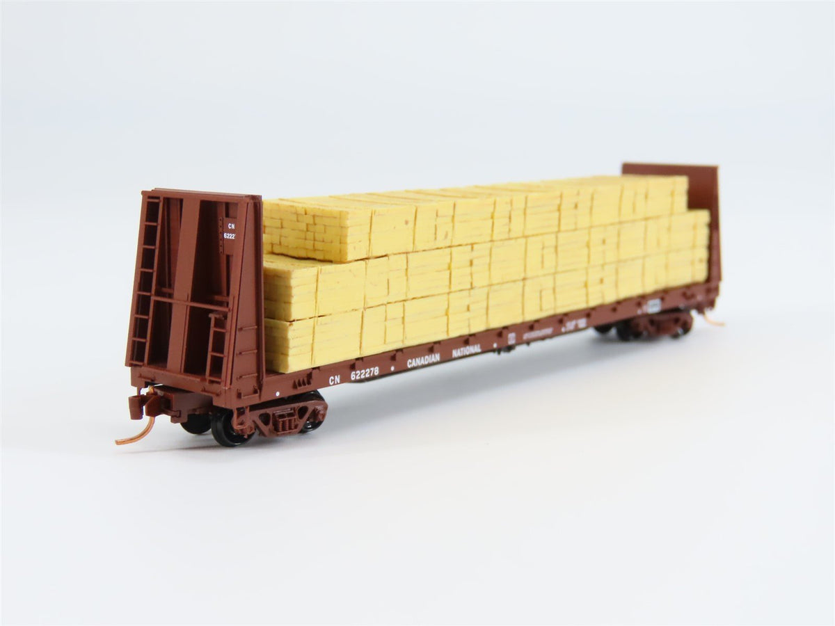 N Micro-Trains MTL 54140 CN Canadian National Bulkhead Flat Car #622278 w/ Load