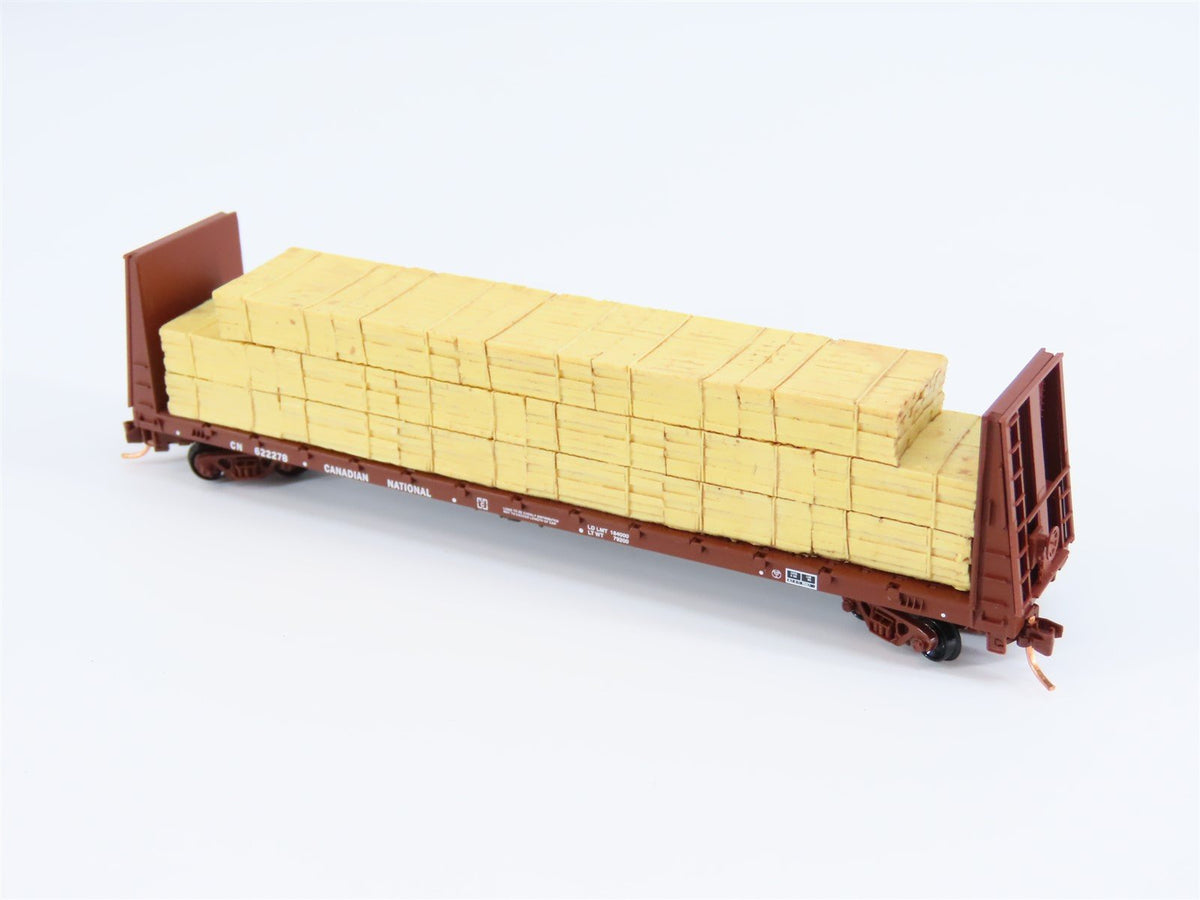 N Micro-Trains MTL 54140 CN Canadian National Bulkhead Flat Car #622278 w/ Load