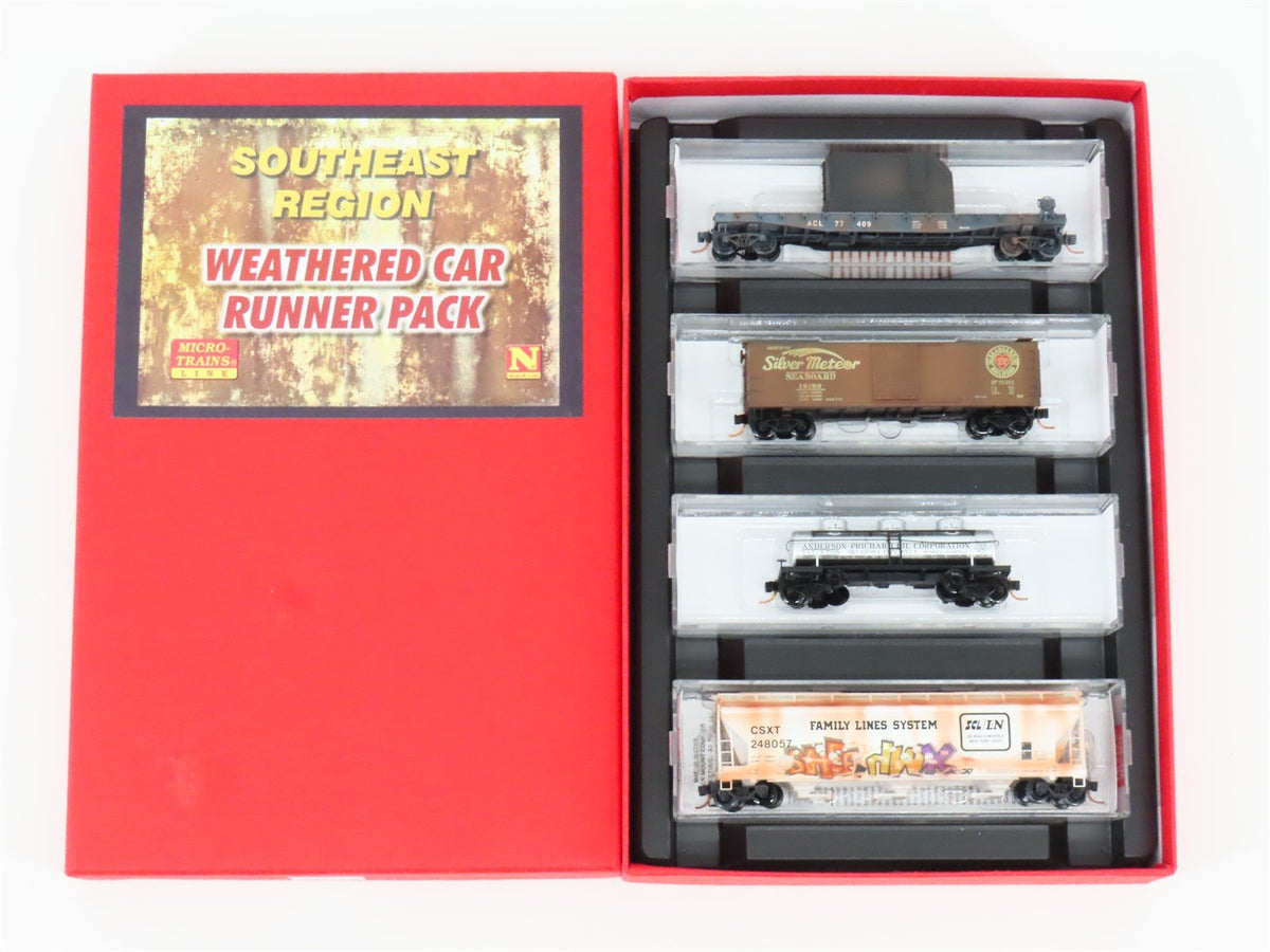 N Scale Micro-Trains MTL 99305020 Southeast Region 4-Pack Weathered &amp; Graffiti