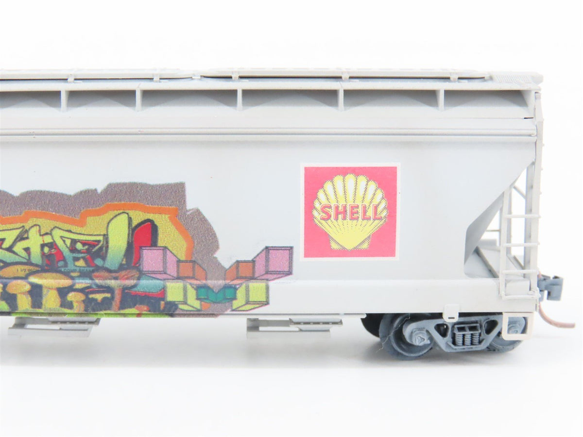 N Scale Micro-Trains MTL 09444210 SNFX Shell Oil Hopper Car #4616 Weathered