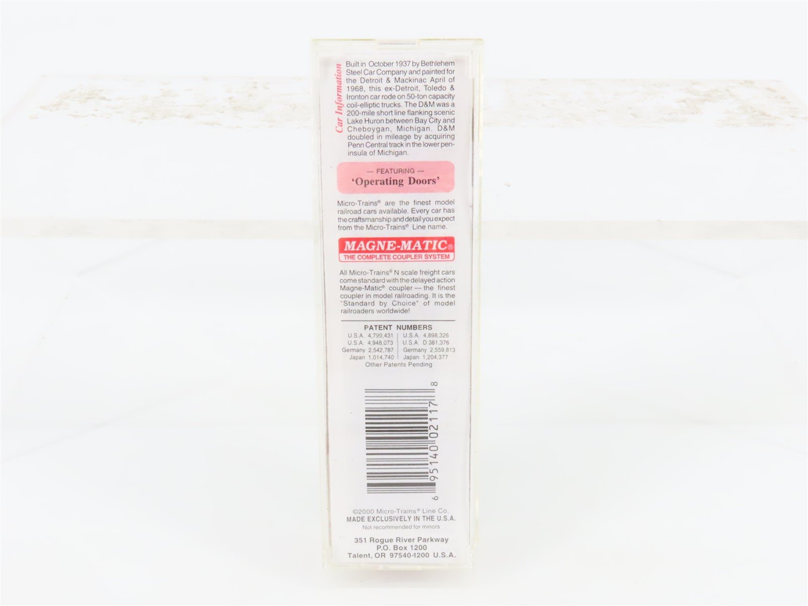 N Micro-Trains MTL 79030 D&M Detroit & Mackinac 50' Wagon Top Box Car #3440