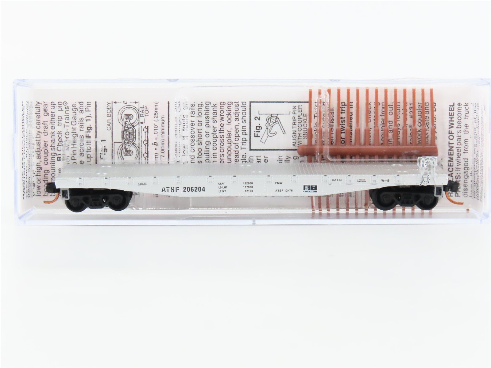 N Scale Micro-Trains MTL 04500300 ATSF Santa Fe 50' Fishbelly Flatcar #206204