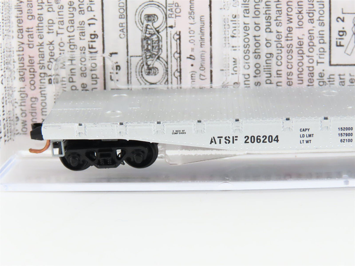 N Scale Micro-Trains MTL 04500300 ATSF Santa Fe 50&#39; Fishbelly Flatcar #206204