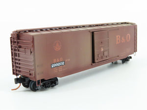 N Micro-Trains MTL 03144390 B&O Baltimore & Ohio 50' Box Car #299202 - Weathered