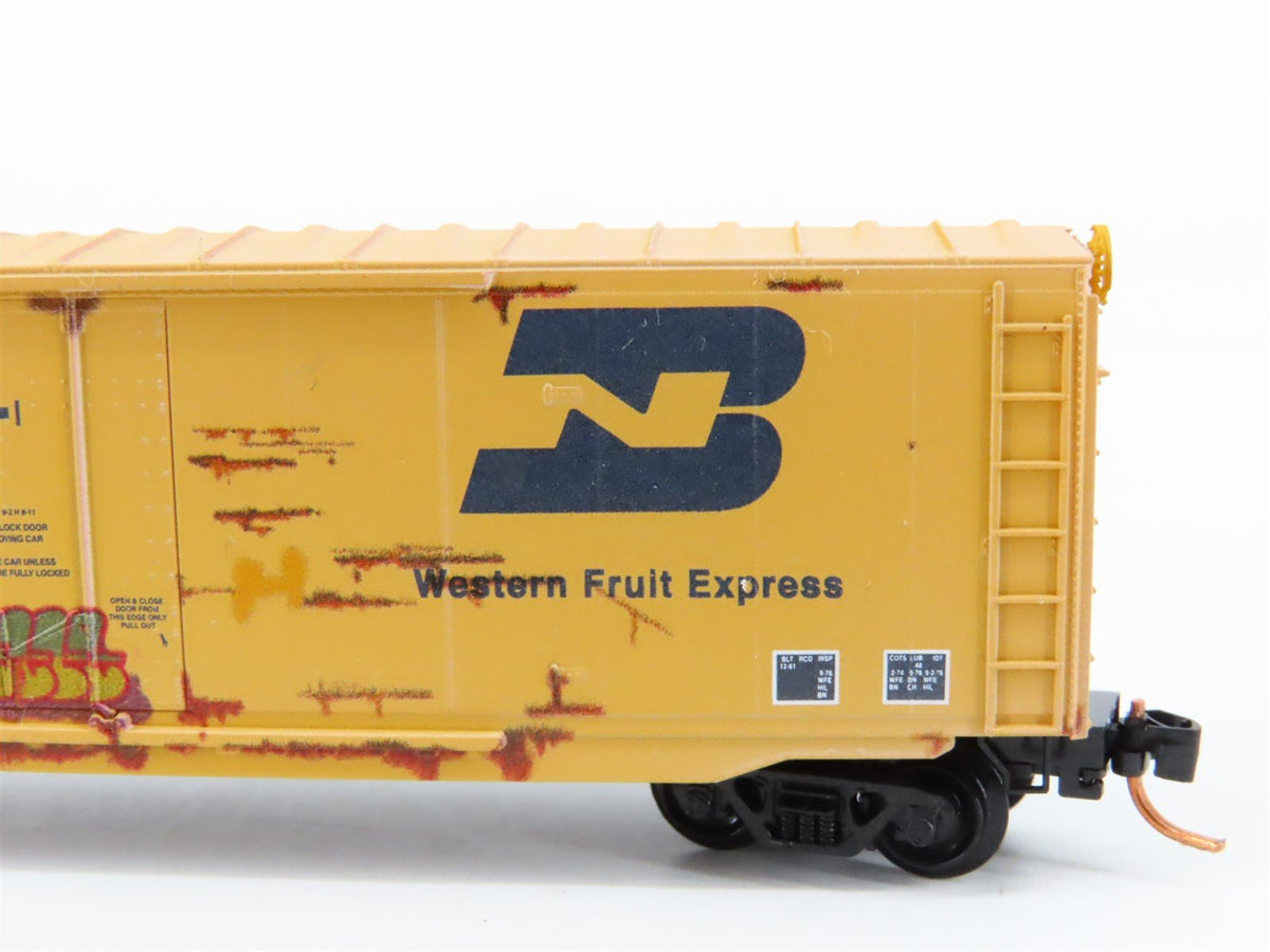 N Scale Micro-Trains MTL 03844162 BN 50&#39; Plug Door Box Car #745455 w/ Graffiti