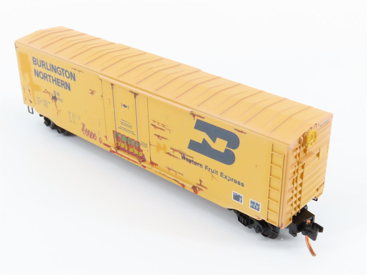 N Scale Micro-Trains MTL 03844162 BN 50&#39; Plug Door Box Car #745455 w/ Graffiti