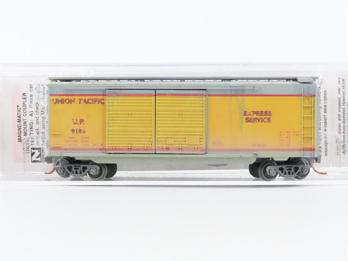 N Scale Micro-Trains MTL 02352340 UP Union Pacific 40&#39; Boxcar #9186 Weathered