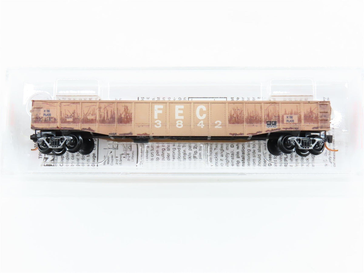 N Micro-Trains MTL 10544516 FEC Florida East Coast 50&#39; Gondola #3842 - Weathered