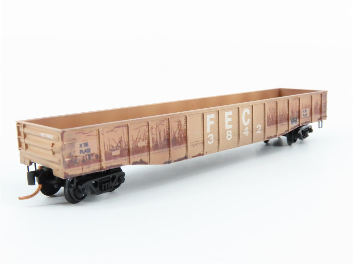 N Micro-Trains MTL 10544516 FEC Florida East Coast 50&#39; Gondola #3842 - Weathered