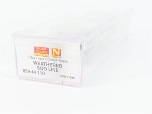 N Micro-Trains MTL #09944110 SOO Line 3-Bay Hopper #71389 - Weathered & Graffiti