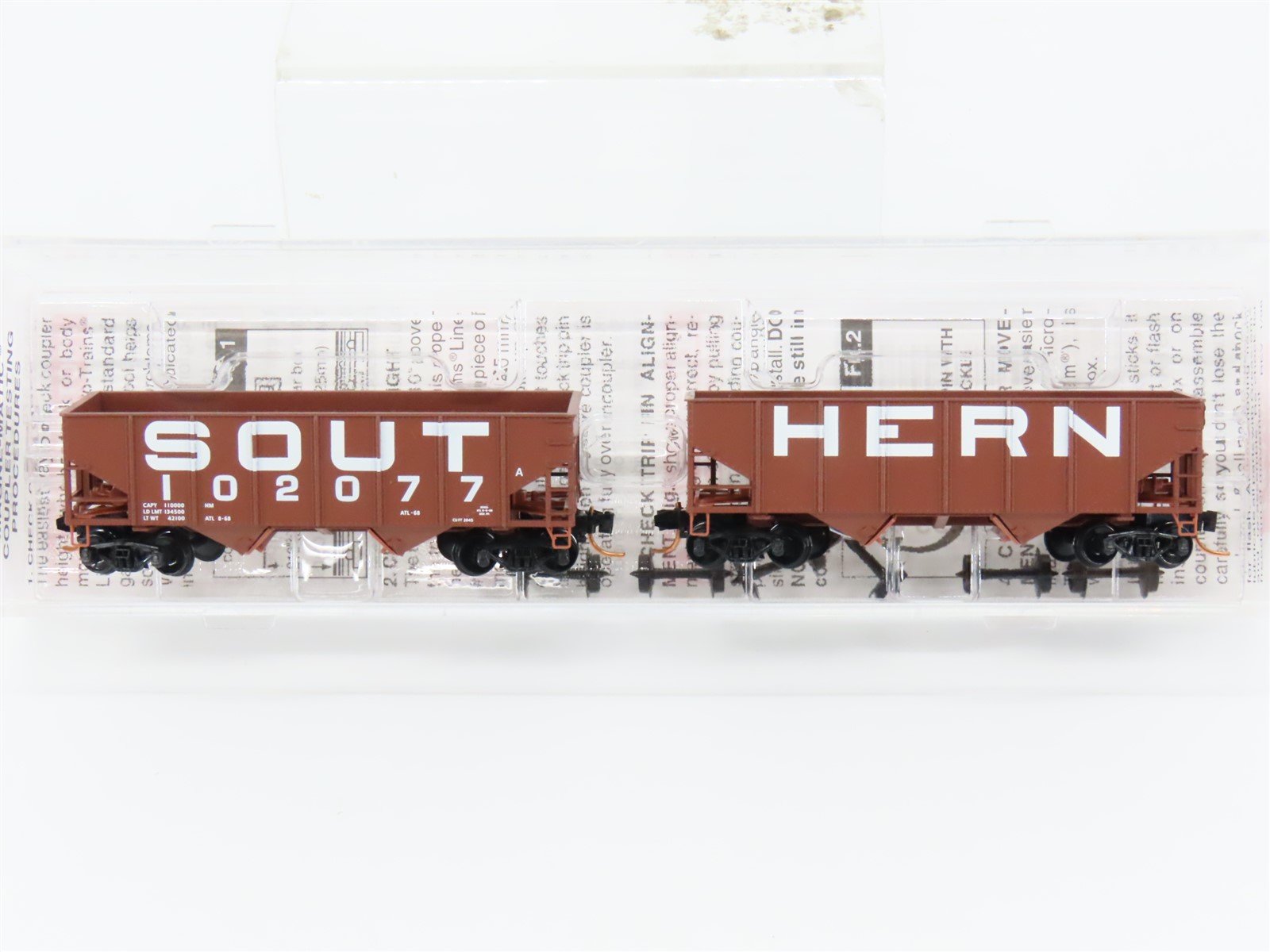 N Scale Micro-Trains MTL #05600370 SOU Southern 2-Bay Open Hopper Set #102077