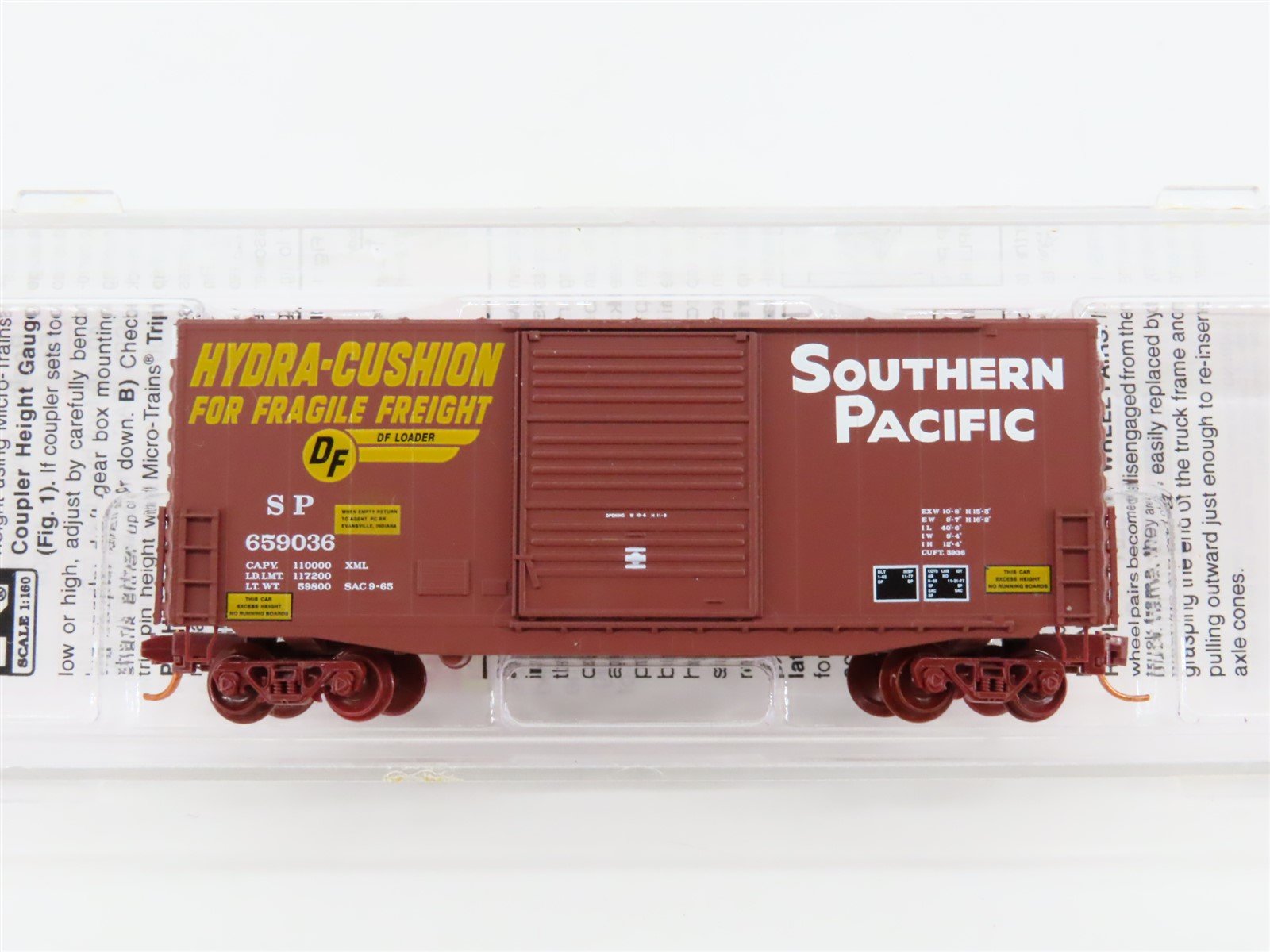 N Scale Micro-Trains MTL 10100060 SP "Hydra-Cushion" 40' Hy-Cube Box Car #659036