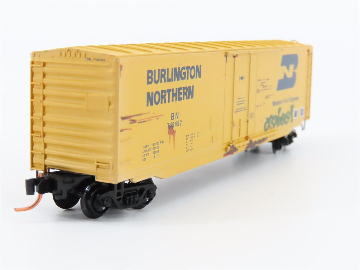 N Scale Micro-Trains MTL 03844161 BN 50&#39; Boxcar #745452 Weathered &amp; Graffiti