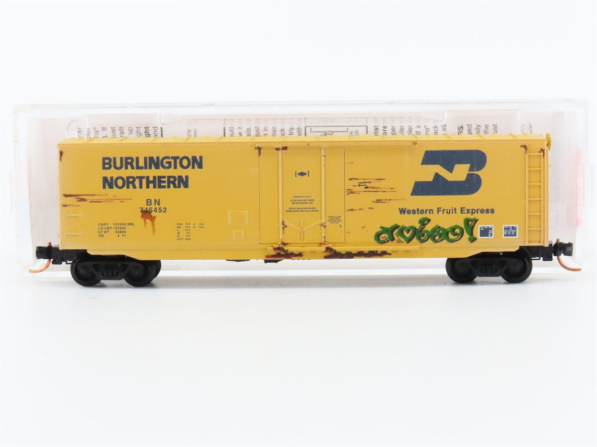 N Scale Micro-Trains MTL 03844161 BN 50&#39; Boxcar #745452 Weathered &amp; Graffiti