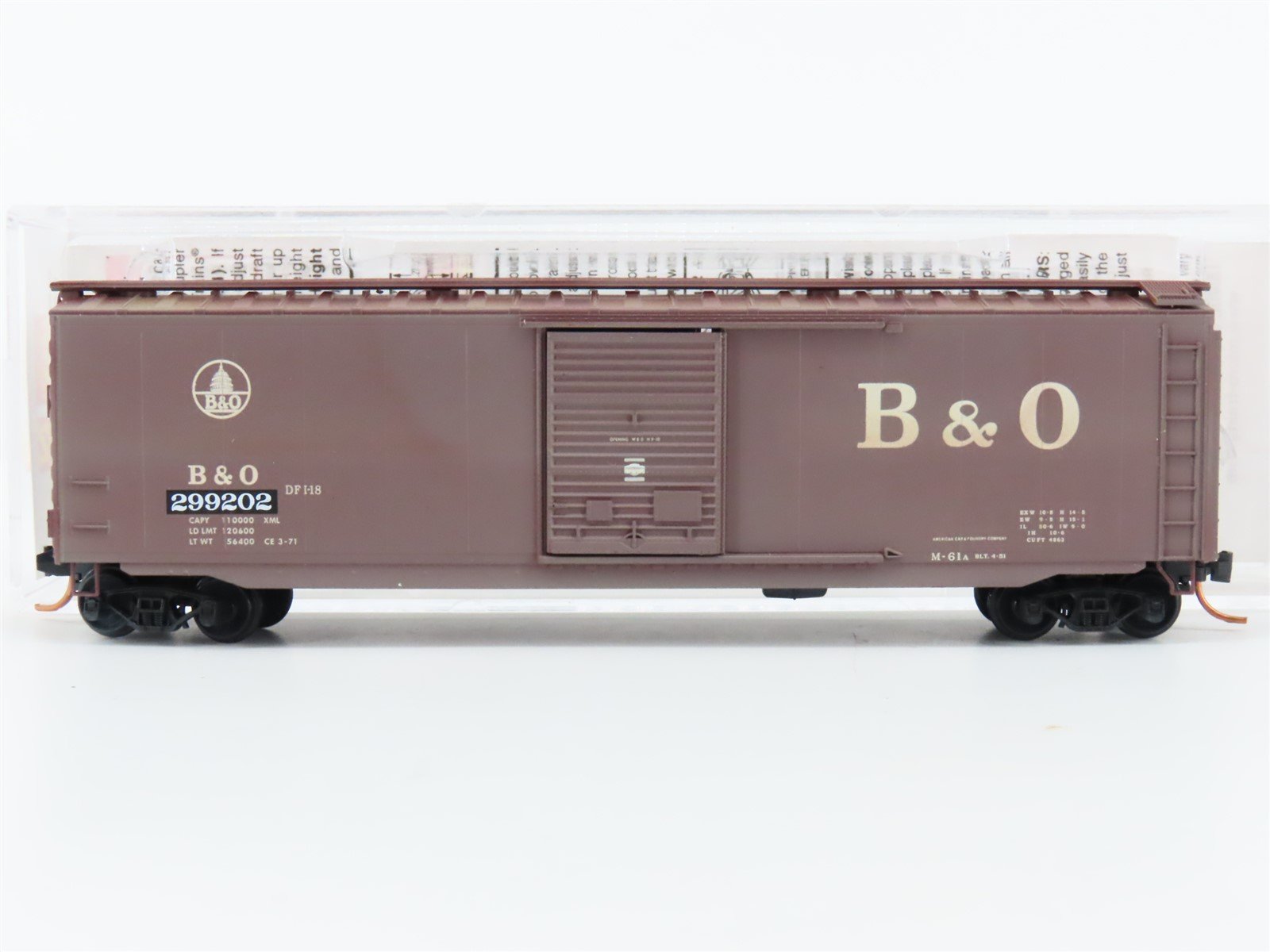 N Scale Micro-Trains MTL 03144390 B&O Baltimore & Ohio Boxcar #299202 Weathered