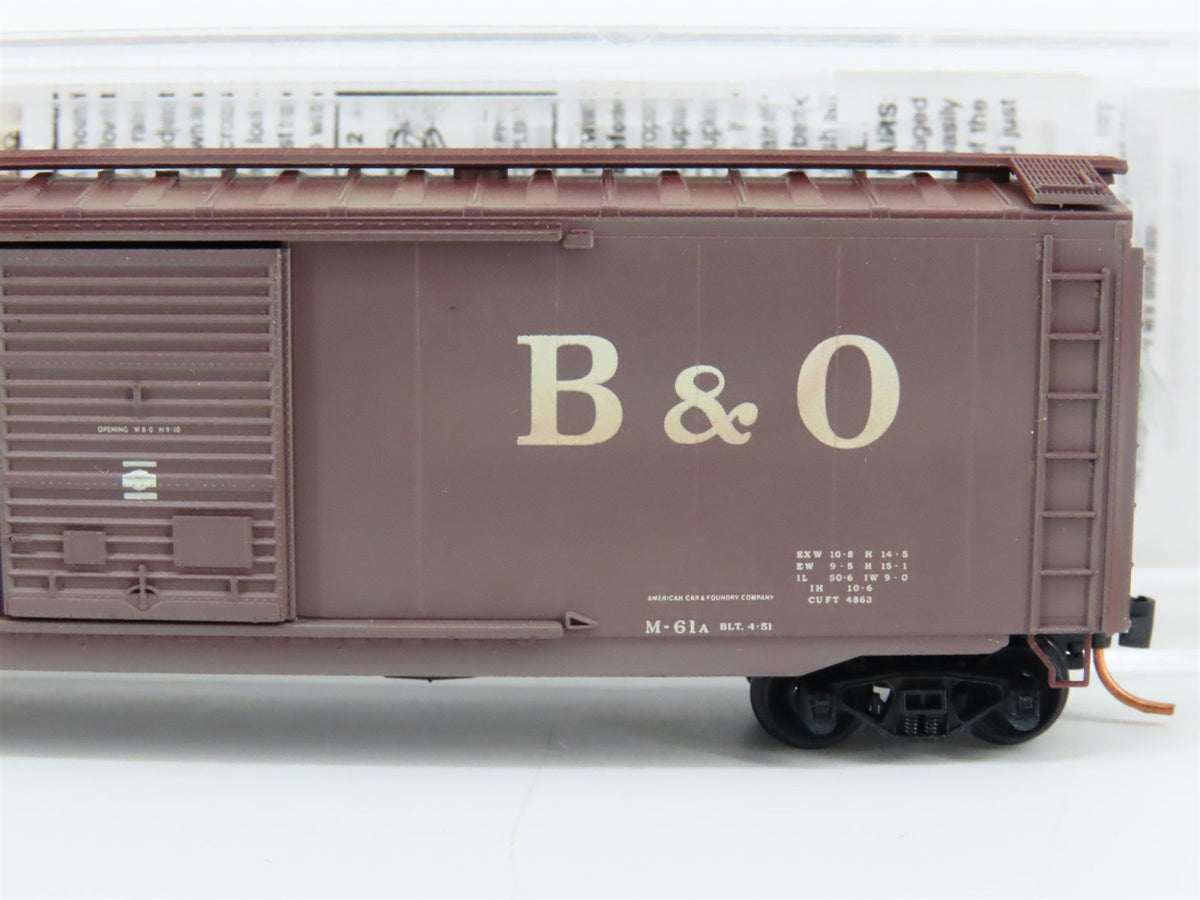 N Scale Micro-Trains MTL 03144390 B&amp;O Baltimore &amp; Ohio Boxcar #299202 Weathered