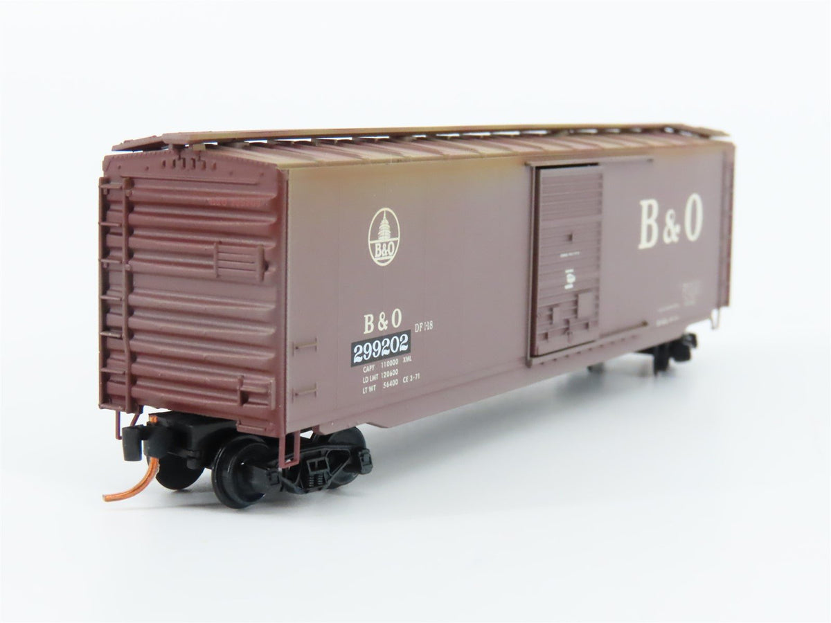 N Scale Micro-Trains MTL 03144390 B&amp;O Baltimore &amp; Ohio Boxcar #299202 Weathered