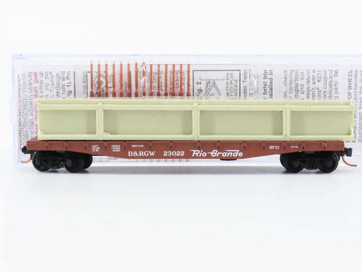 N Scale Micro-Trains MTL 04500060 DRGW Rio Grande 50&#39; Flatcar #23022 w/Load