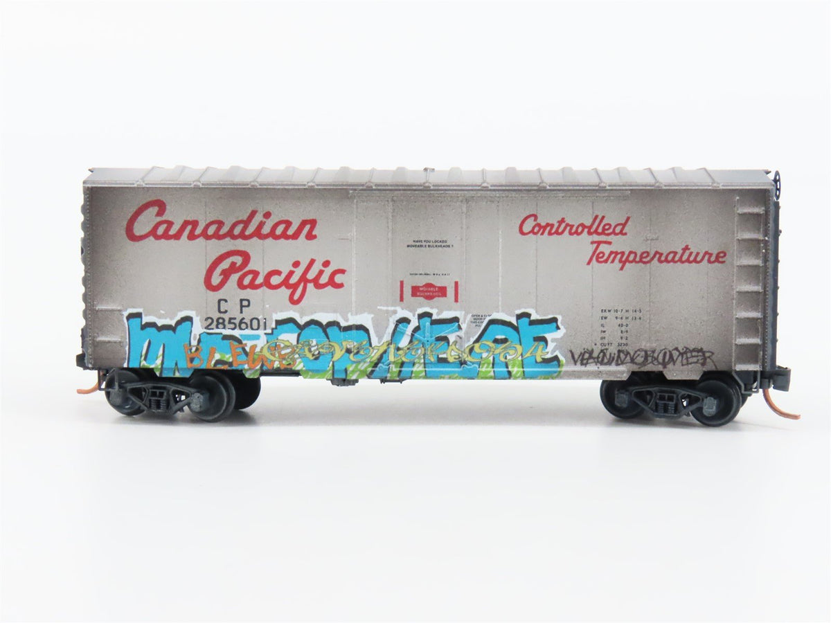 N Scale Micro-Trains MTL 07444040 CP 40&#39; Boxcar #285601 Weathered &amp; Graffiti