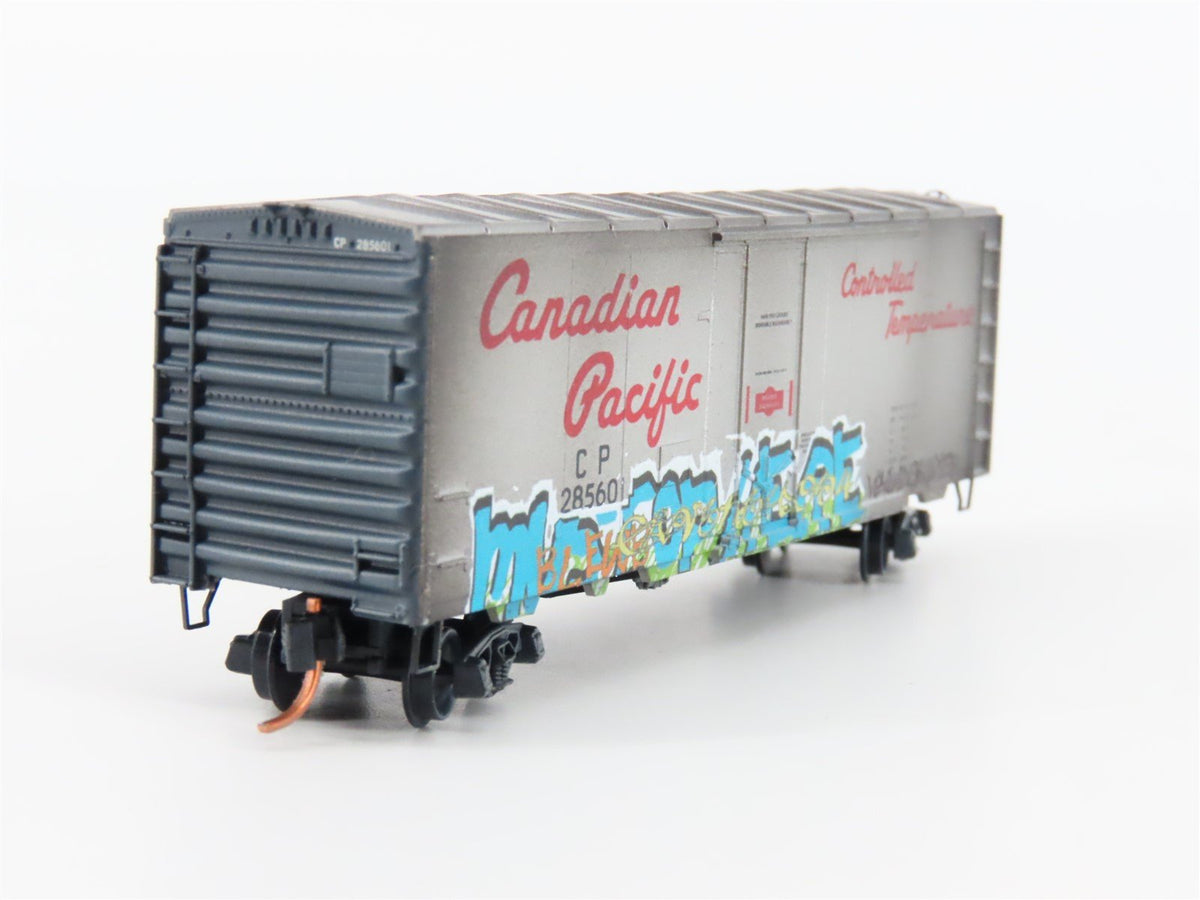 N Scale Micro-Trains MTL 07444040 CP 40&#39; Boxcar #285601 Weathered &amp; Graffiti