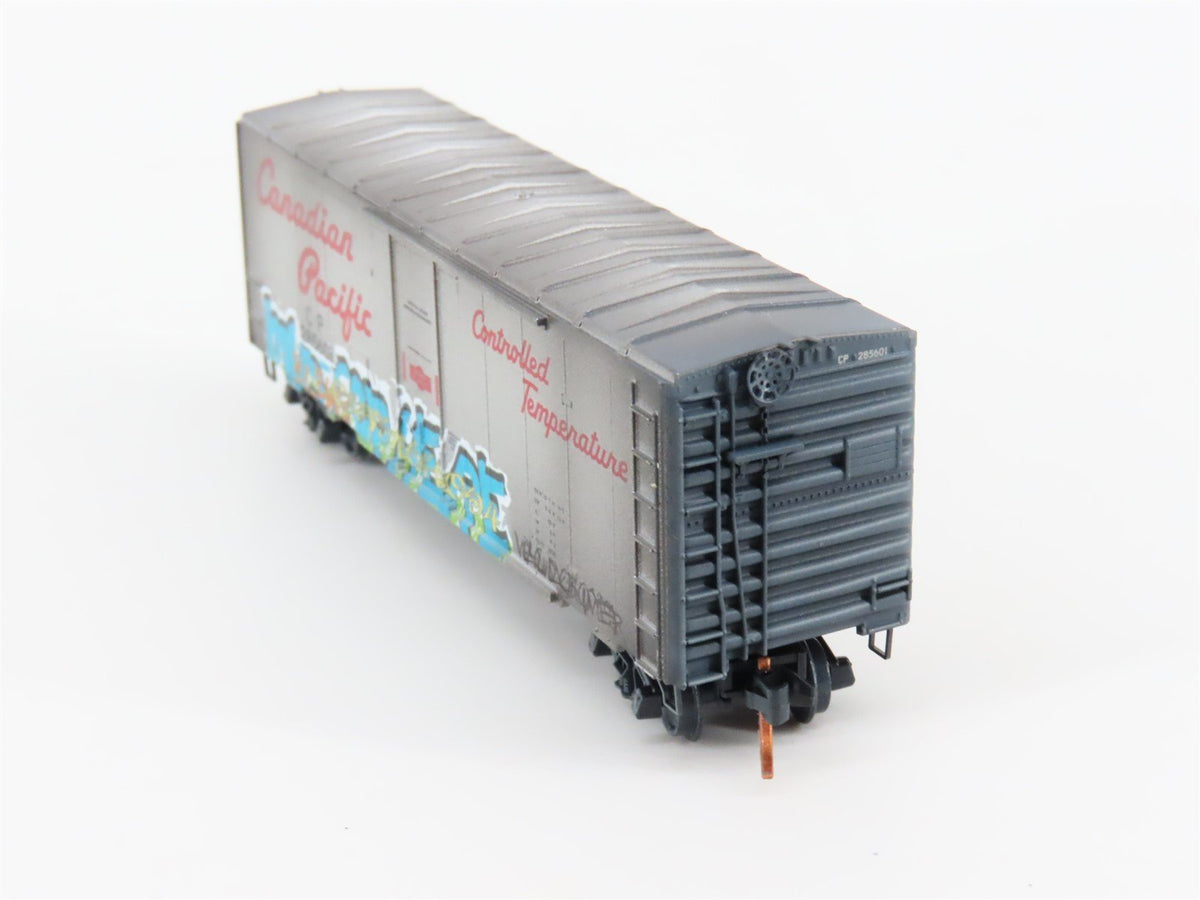 N Scale Micro-Trains MTL 07444040 CP 40&#39; Boxcar #285601 Weathered &amp; Graffiti