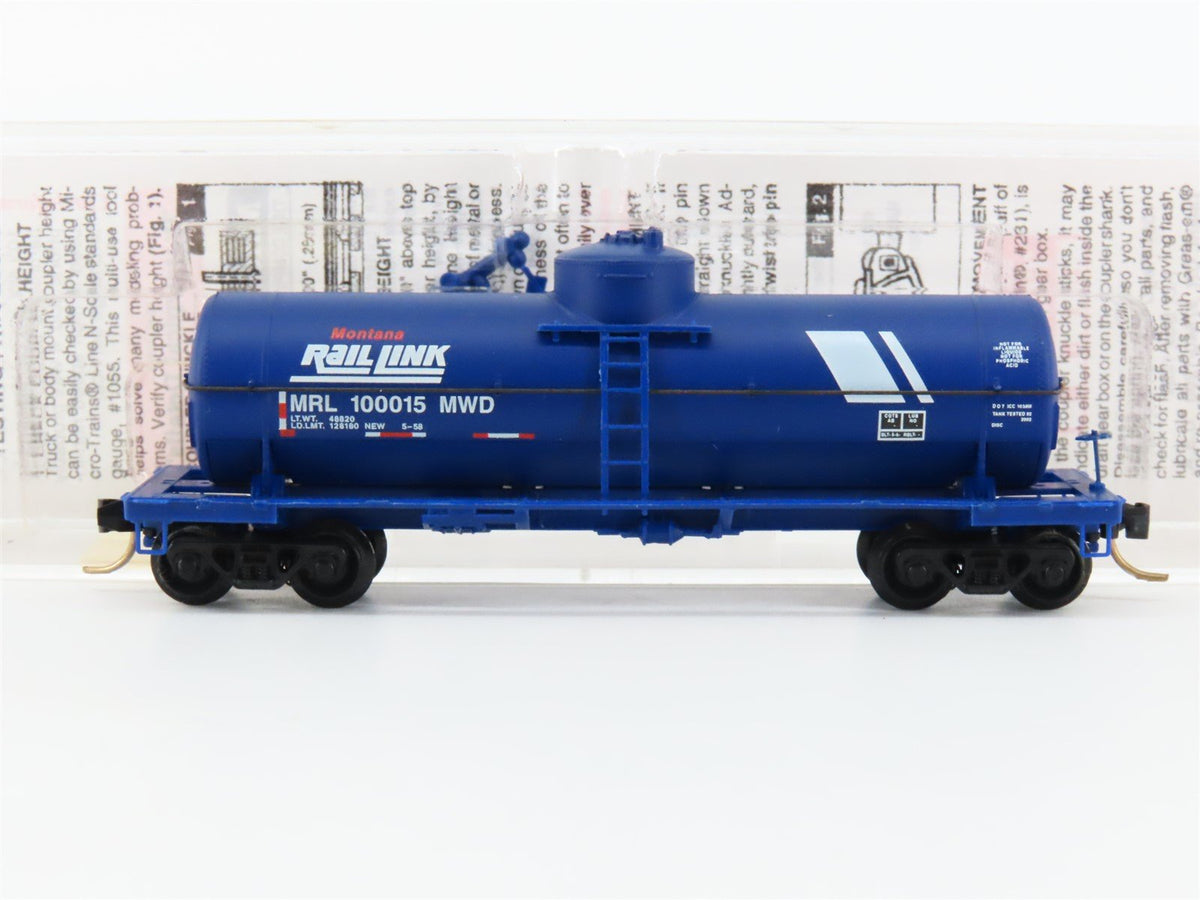 N Scale Micro-Trains MTL 65390 MRL Montana Rail Link 39&#39; Tankcar #100015