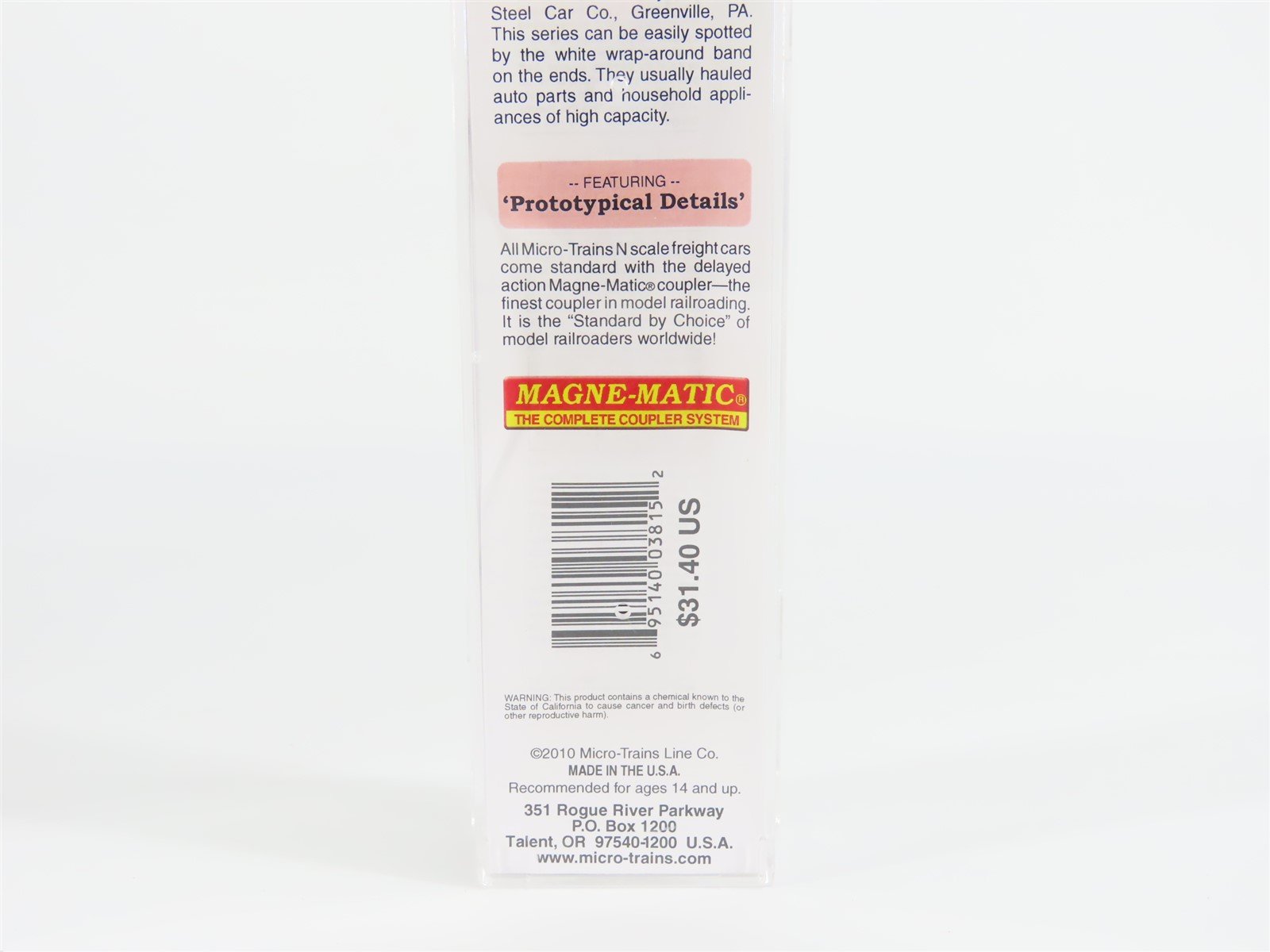 N Scale Micro-Trains MTL 10200020 UP Union Pacific Railroad 60' Box Car #960857