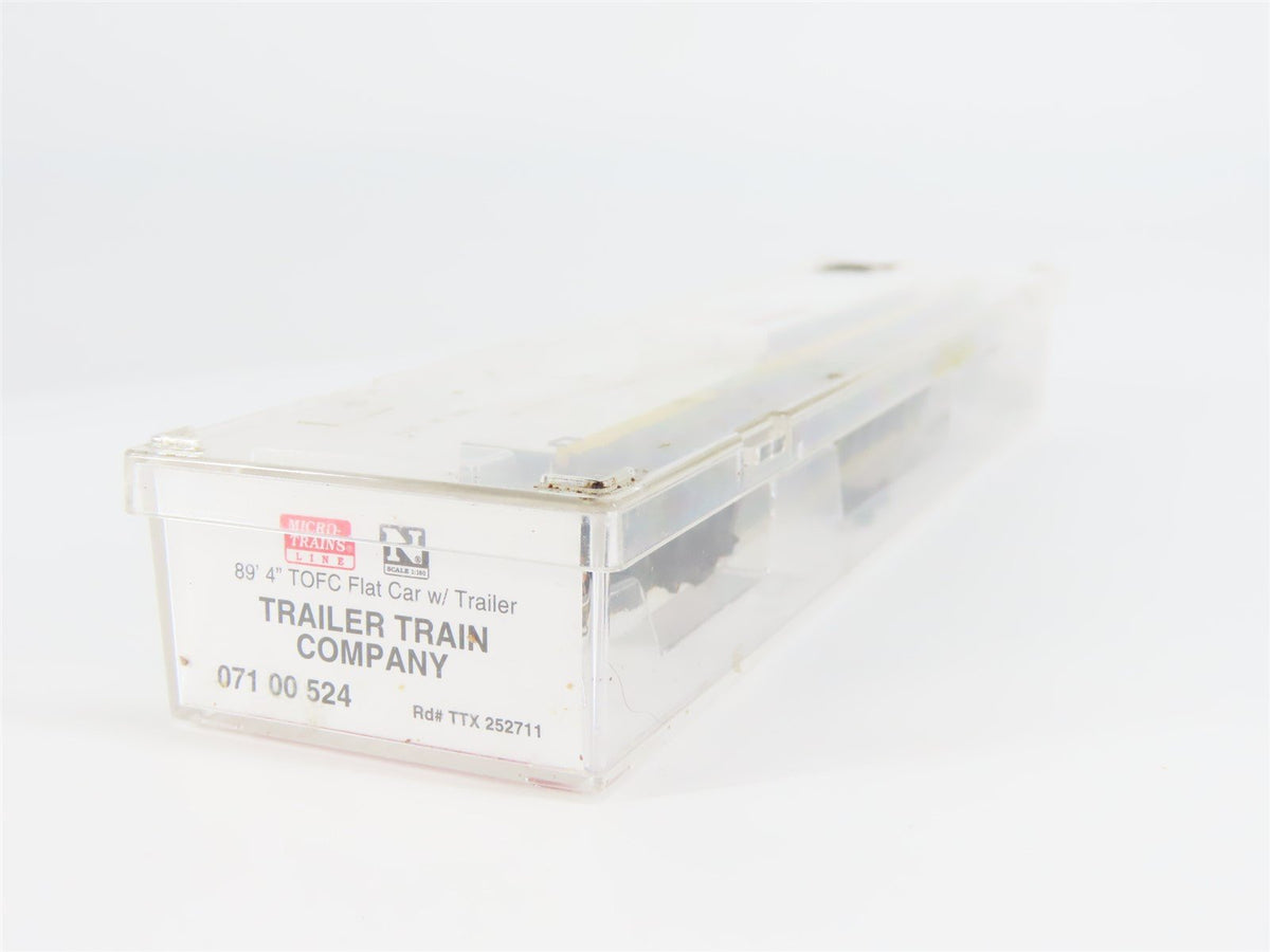 N Micro-Trains MTL 07100524 TTX Trailer Train 89&#39; 4&quot; Flat Car #252711 w/ Trailer