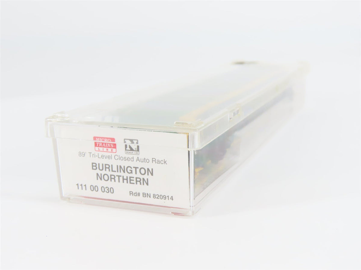 N Scale Micro-Trains MTL 11100030 BN Burlington Northern 89&#39; Auto Rack #820914