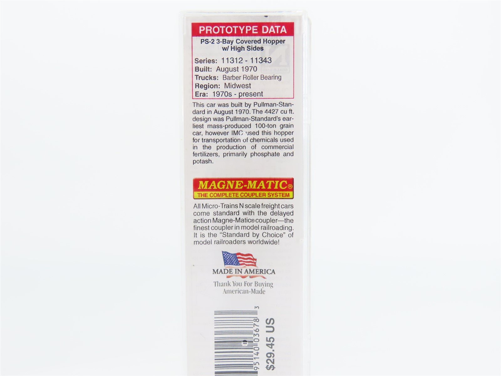 N Scale Micro-Trains MTL 09644020 IMC 3-Bay Covered Hopper #11312 - Weathered