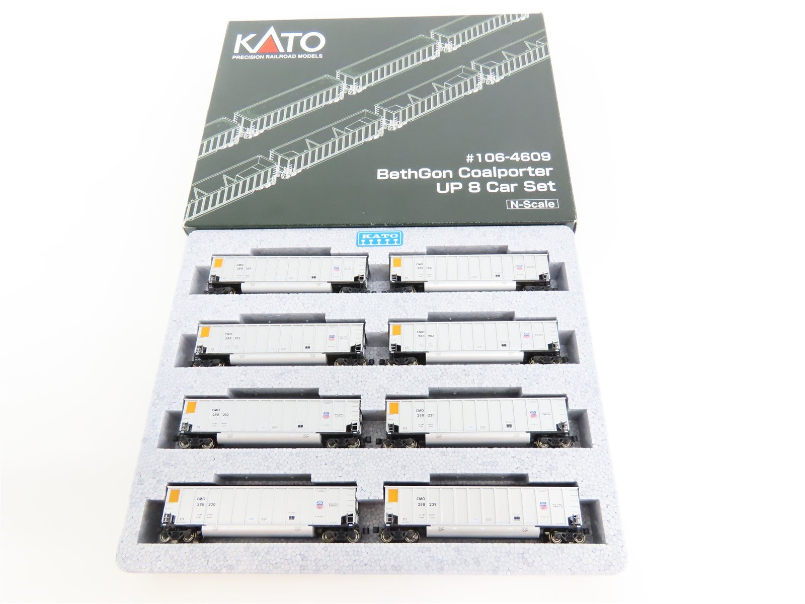 N Scale KATO 106-4609 UP Union Pacific BethGon Coalporter w/ Load 8-Car Set